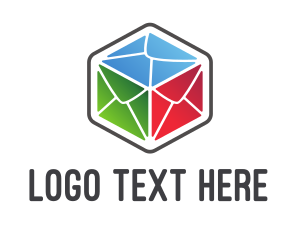 Postage Stamp - Mail Box Hexagon logo design