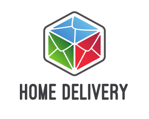 Mail Box Hexagon logo design