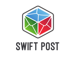 Post - Mail Box Hexagon logo design