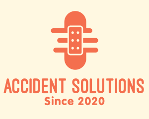 Accident - Orange Adhesive Bandage logo design