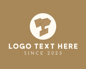 Letter Ht - Wood Log Carpenter Anvil logo design