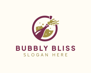 Liquor Wine Bottle logo design