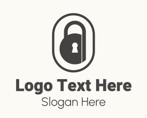 Keyhole - Gray Lock Badge logo design