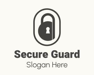 Encryption - Gray Lock Badge logo design