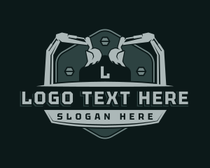 Engineer - Excavator Industrial Backhoe logo design