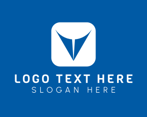 Abstract Letter V Shape Logo