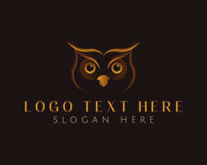 Nocturnal - Owl Bird Eyes logo design