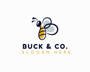 Bee Wings Letter B logo design