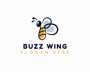 Bee Wings Letter B logo design