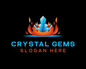 Fire Ice Crystal logo design