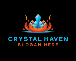 Fire Ice Crystal logo design