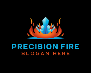 Fire Ice Crystal logo design