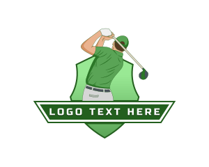 Leisure - Golfer Sports Shield logo design