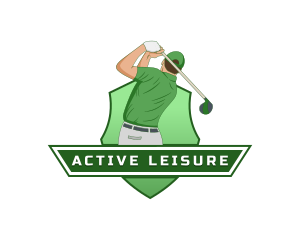 Golfer Sports Shield logo design