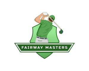 Golfer - Golfer Sports Shield logo design