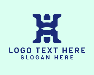 Negative Space - Tech Software Letter H logo design