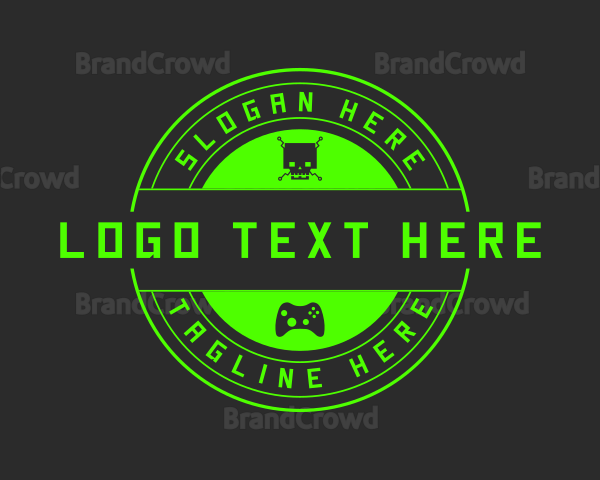 Green Gaming Skull Logo