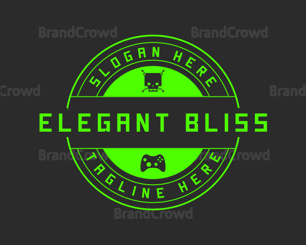 Green Gaming Skull Logo