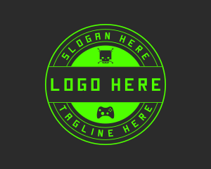 Electronics - Green Gaming Skull logo design