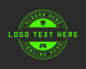 Green Gaming Skull Logo