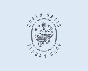 Vegetation - Floral Wheelbarrow Lawn Care logo design