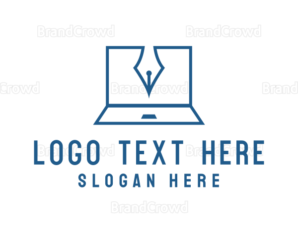 Blogger Laptop Pen Logo