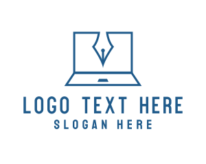Proofreading - Blogger Laptop Pen logo design
