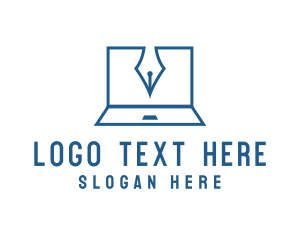 Blogger Laptop Pen Logo