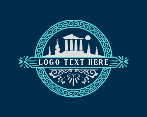 Roman - Parthenon Acropolis Landmark logo design