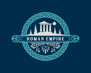 Roman - Parthenon Acropolis Landmark logo design