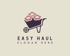 Wheelbarrow - Flower Wheelbarrow Gardening logo design