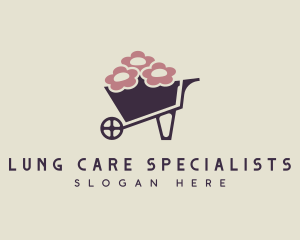 Flower Wheelbarrow Gardening logo design