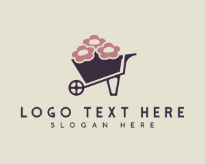 Flower Wheelbarrow Gardening Logo