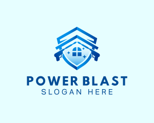 House Shield Power Wash logo design