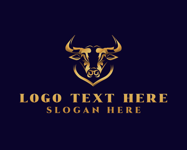 High End - Luxury Bull Steakhouse logo design