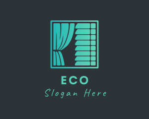 Window Blinds - Window Curtain Blinds logo design