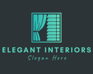 Window Curtain Blinds logo design