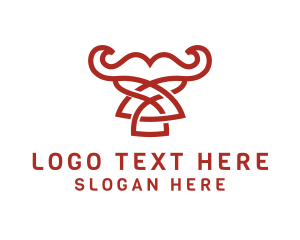 Horns - Modern Bull Outline logo design