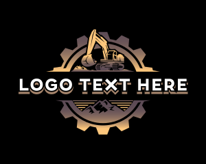 Digging - Gear Excavator Digger logo design