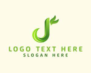Holistic Leaf Letter J logo design