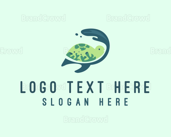 Coral Reef Turtle Logo