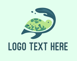 Marine Biologist - Coral Reef Turtle logo design