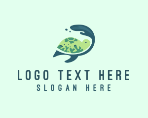 Eco Friendly - Coral Reef Turtle logo design