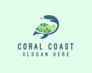 Coral - Coral Reef Turtle logo design