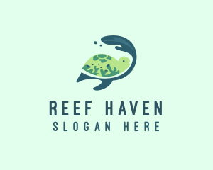 Reef - Coral Reef Turtle logo design