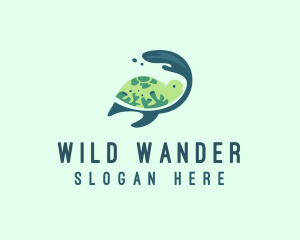 Coral Reef Turtle  logo design