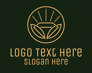 Jewelery Shop - Yellow Diamond Leaf logo design