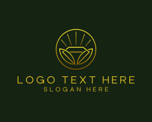 Luxury - Gold Diamond Leaf logo design