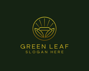 Gold Diamond Leaf  logo design