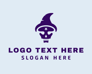 Wizard - Spooky Skull Wizard logo design